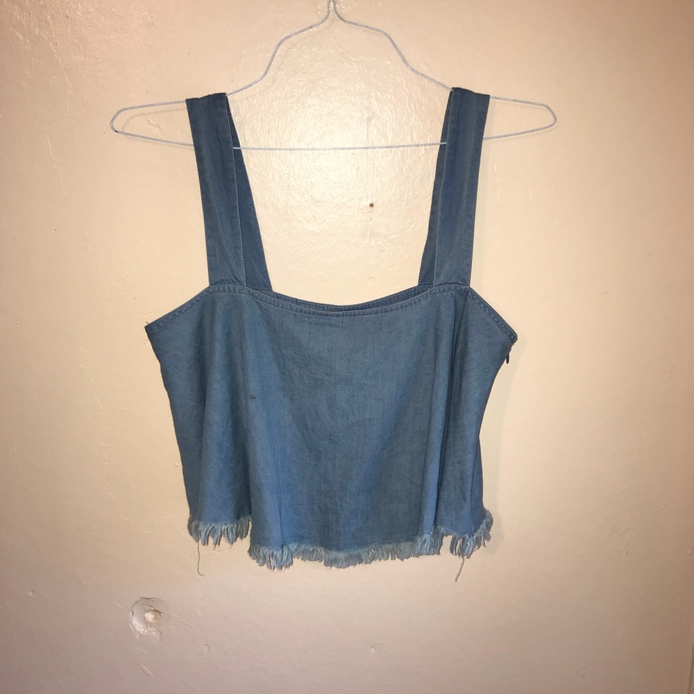 Forever 21 chambray shirt with frayed hem